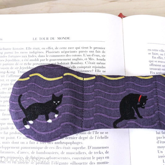 Black Cats on Purple Book Weight - Dragon in Knots