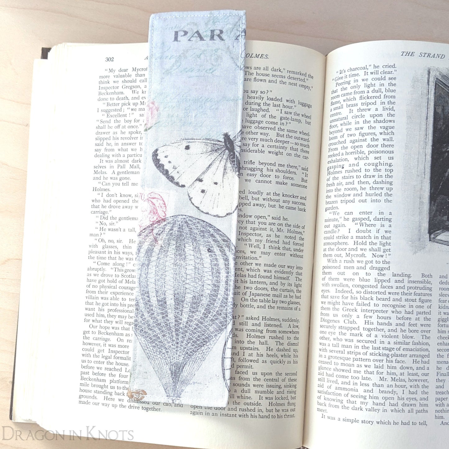 Hot Air Balloon Bookmark - Dragon in Knots