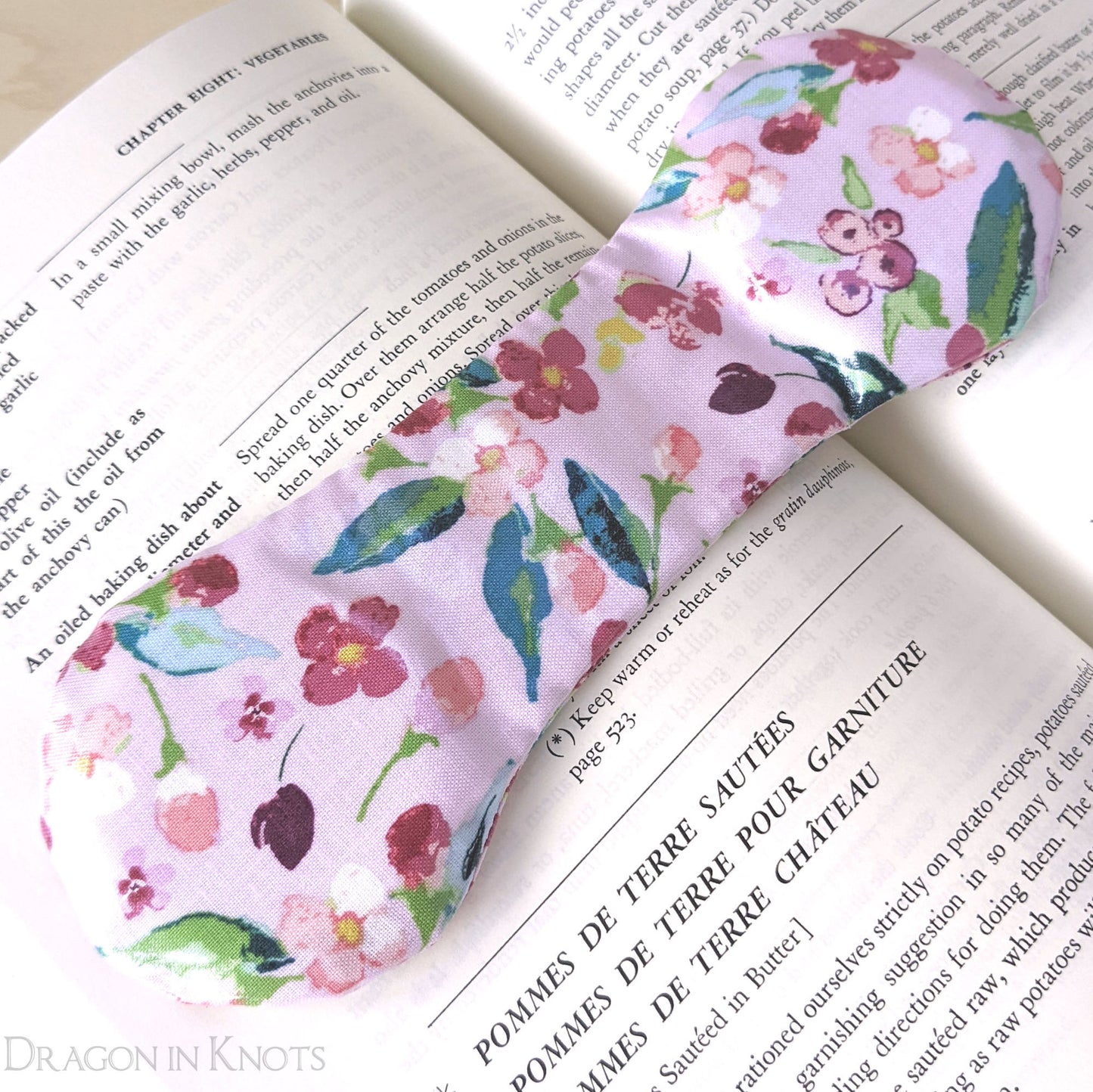 Floral Cookbook Weight Page Holder - Dragon in Knots