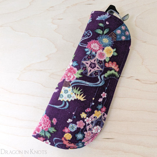 Purple Eyeglass Case - S M - Dragon in Knots