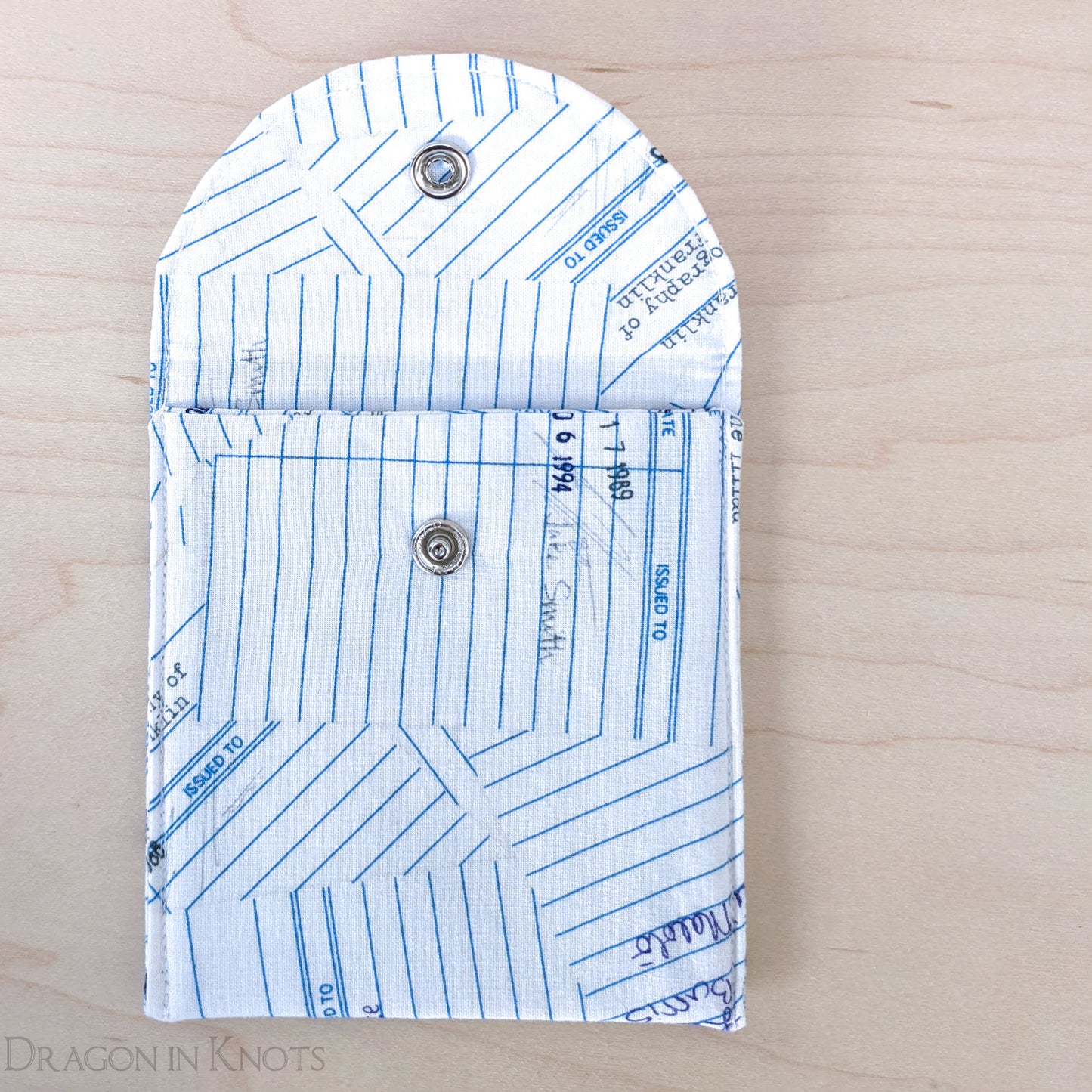 Library Checkout Cards Pouch - The Secret Garden, The Tale of Peter Rabbit - Dragon in Knots handmade