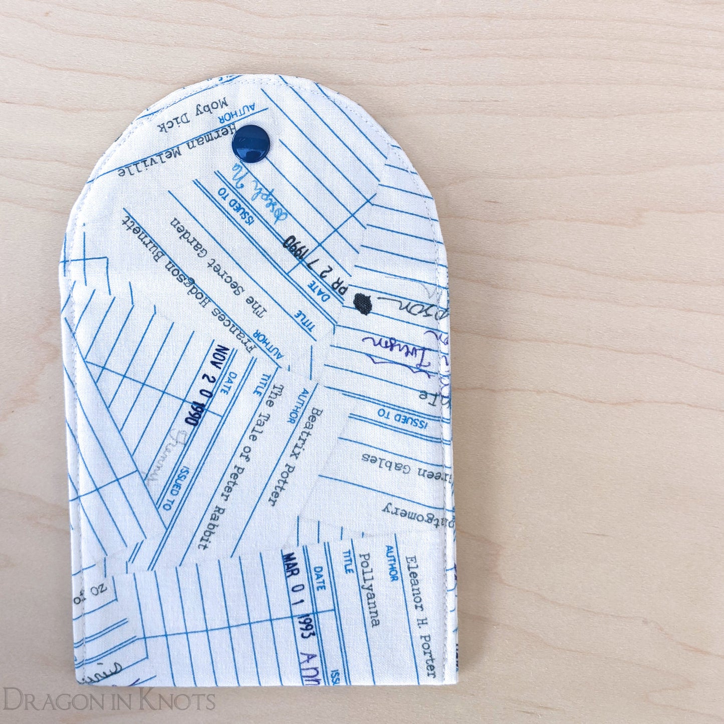 Library Checkout Cards Pouch - The Secret Garden, The Tale of Peter Rabbit - Dragon in Knots handmade