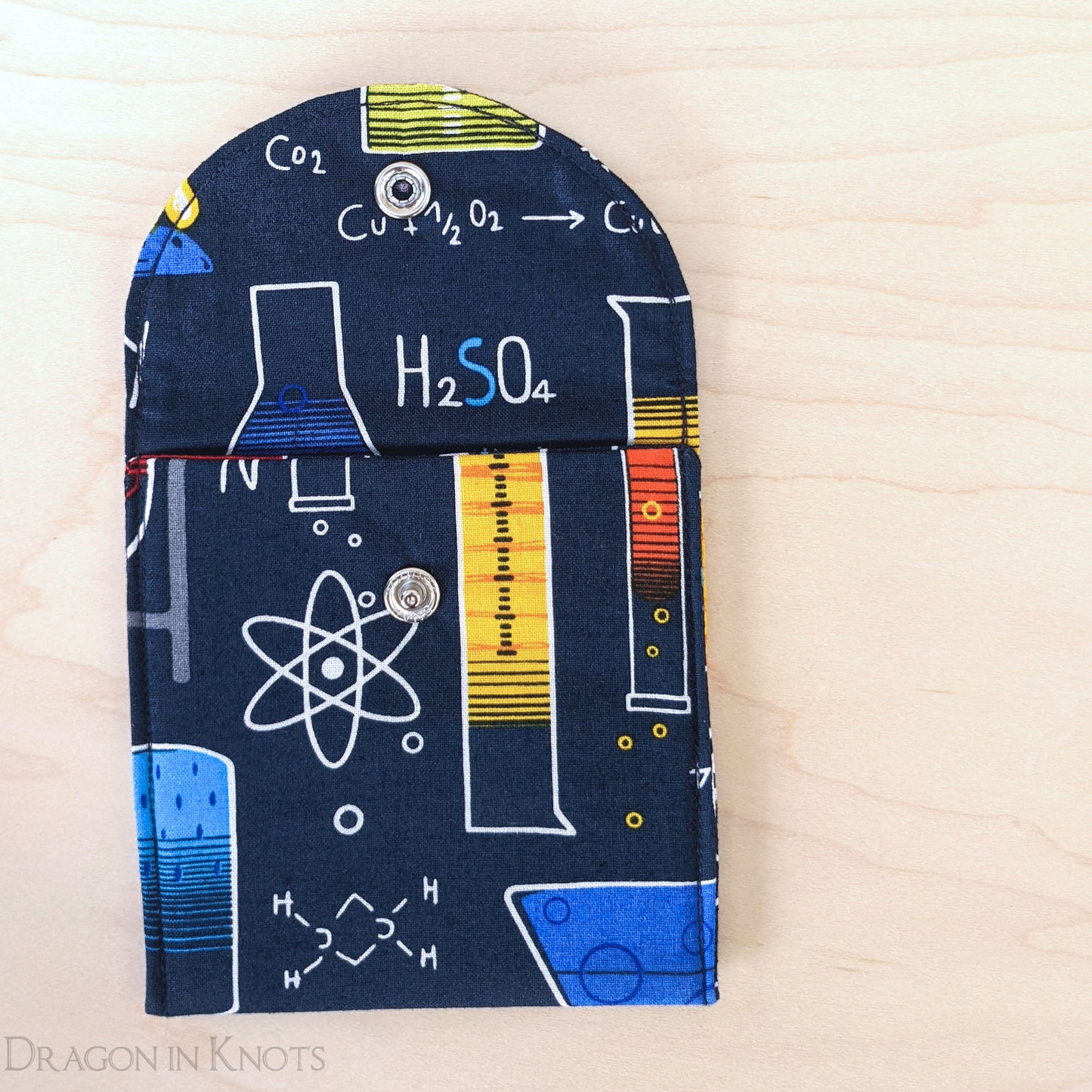 4" Chemistry Snap Pouch - Dragon in Knots handmade