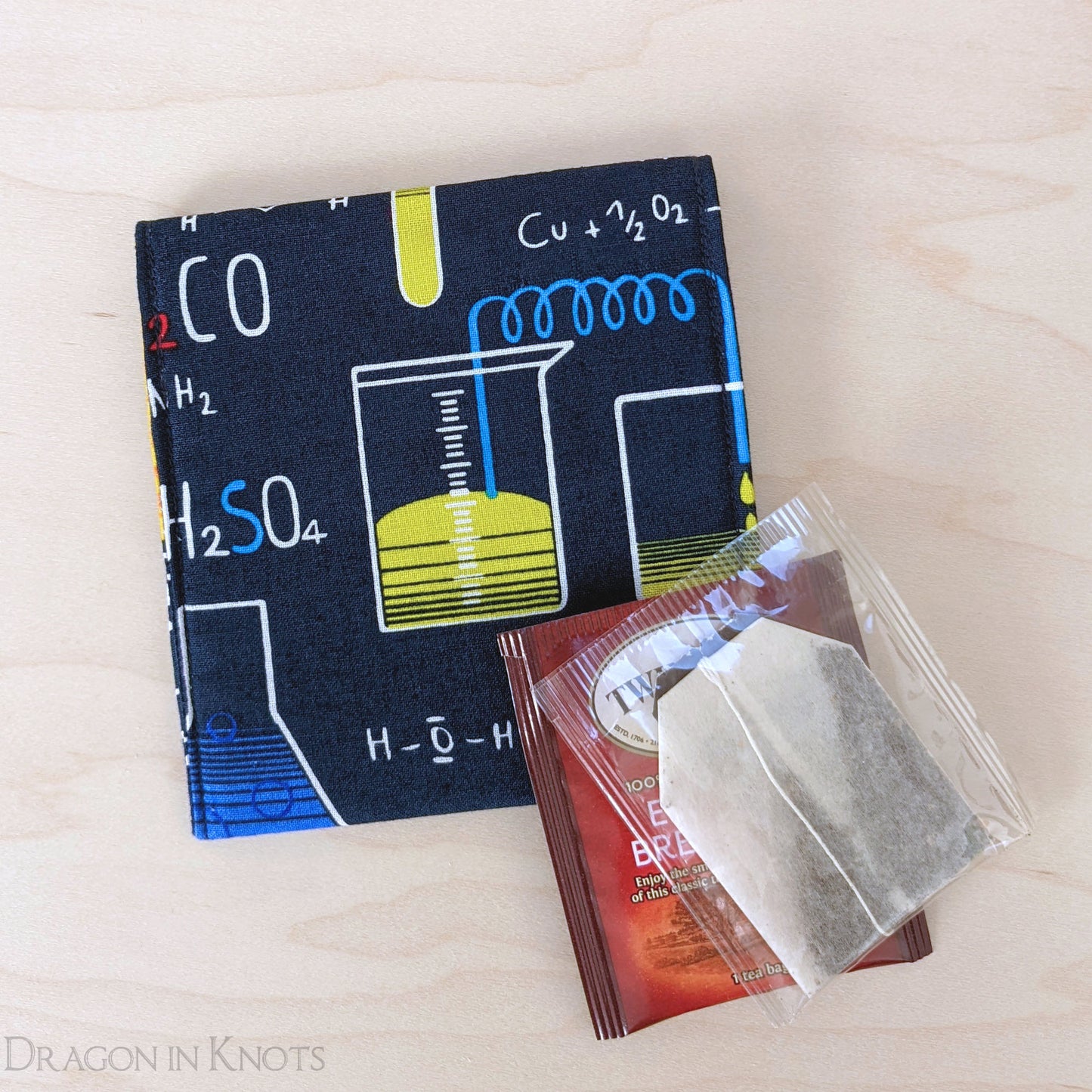 4" Chemistry Snap Pouch - Dragon in Knots handmade