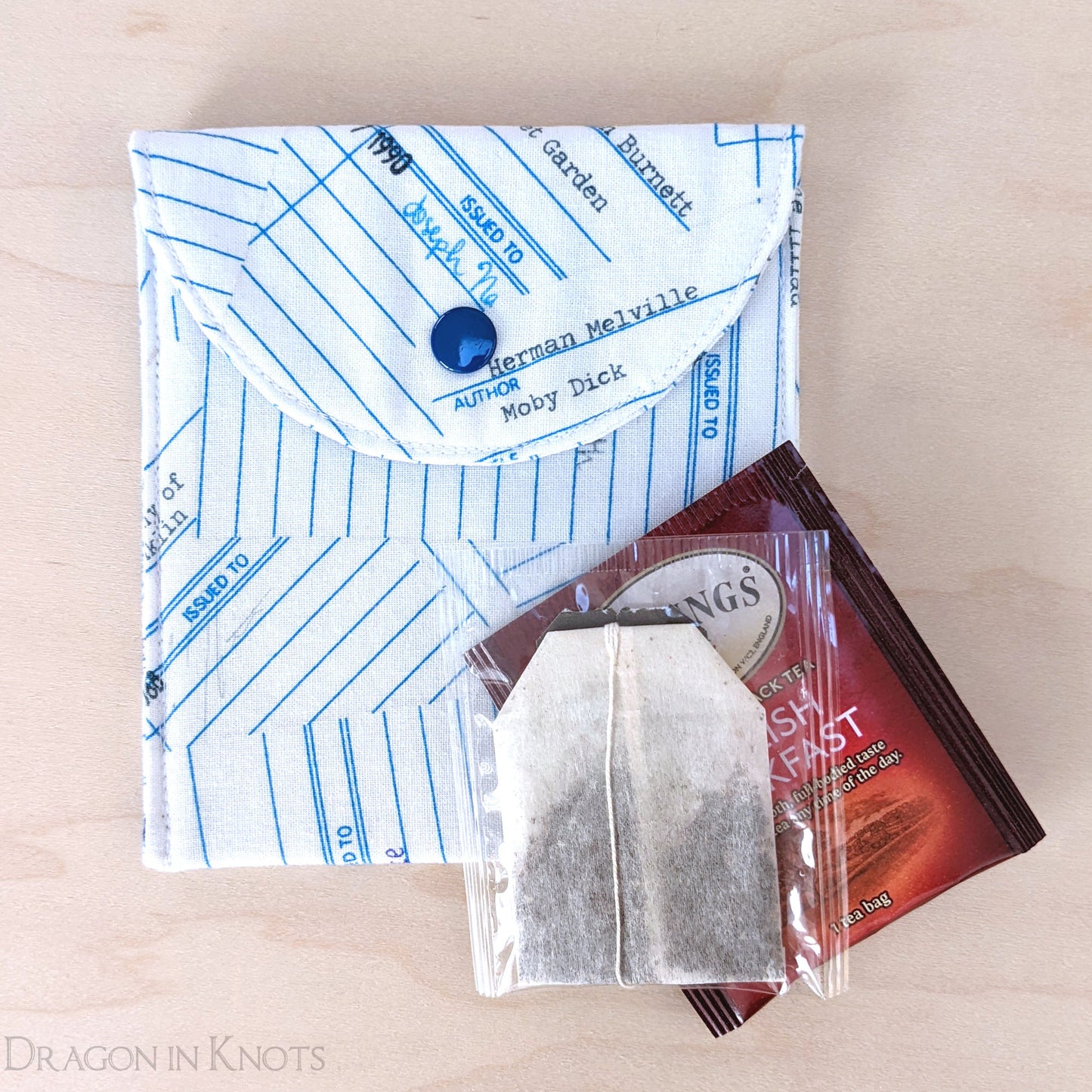 Library Checkout Cards Pouch - The Secret Garden, The Tale of Peter Rabbit - Dragon in Knots handmade