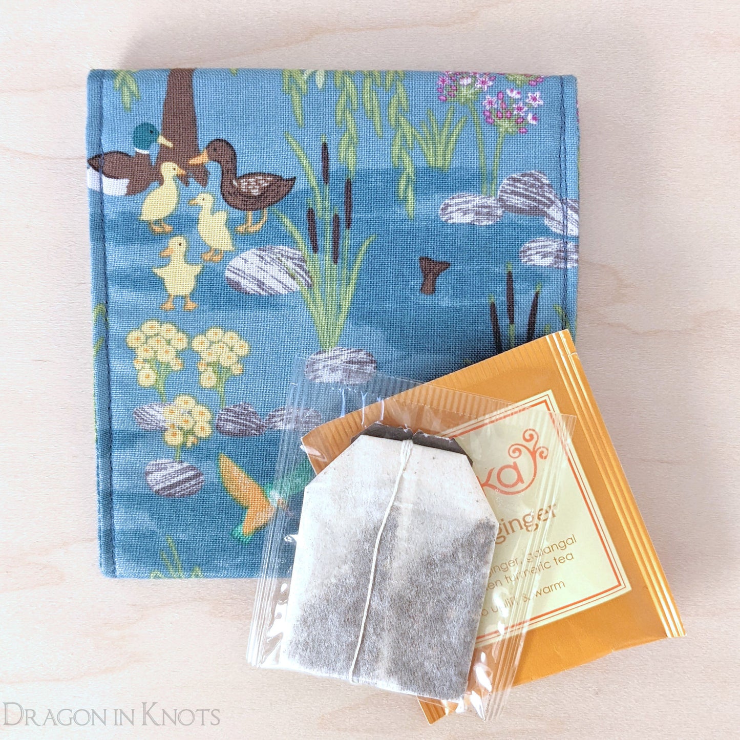 Duck Family Tea Wallet - Dragon in Knots handmade