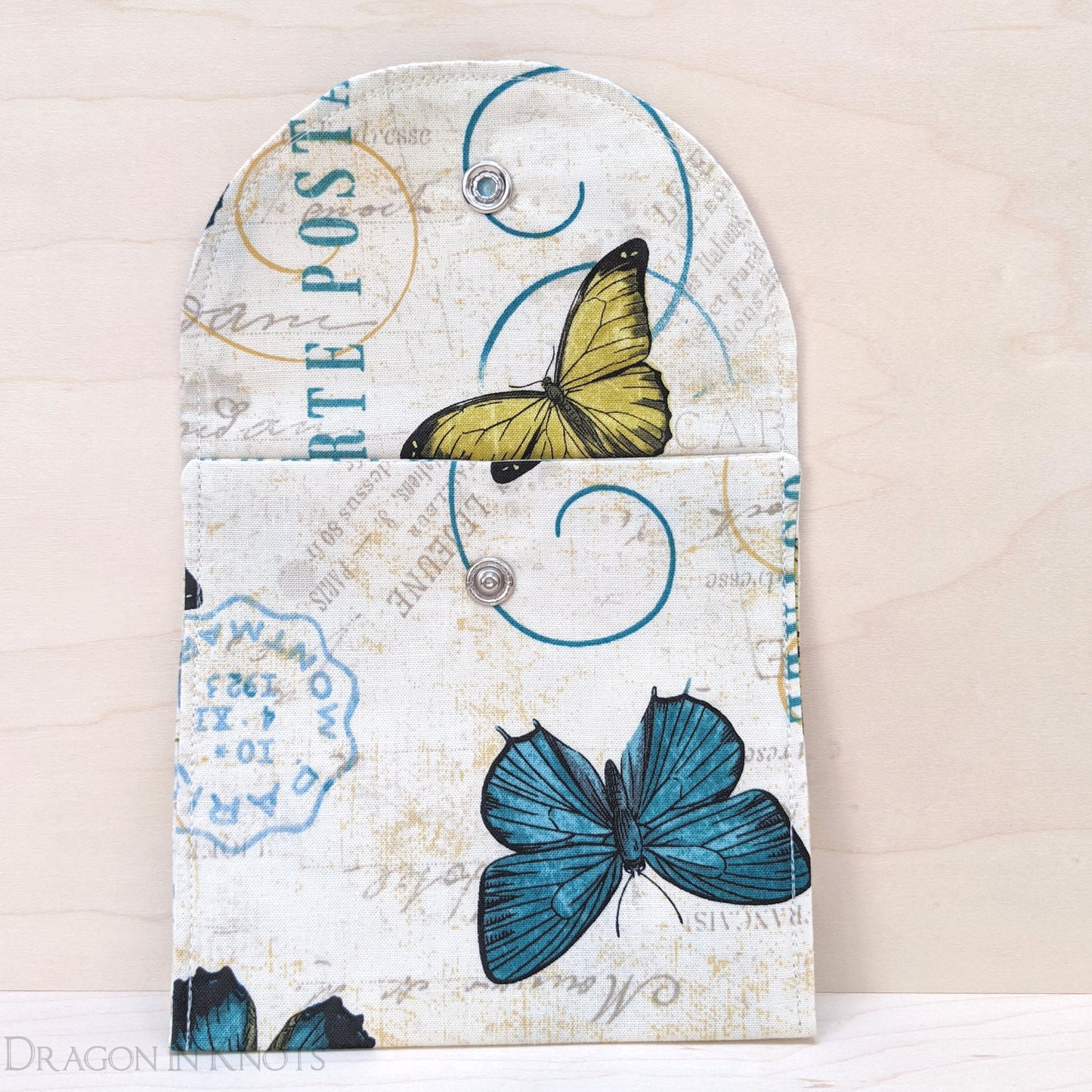 Butterfly 5" Accessory Pouch - Dragon in Knots handmade