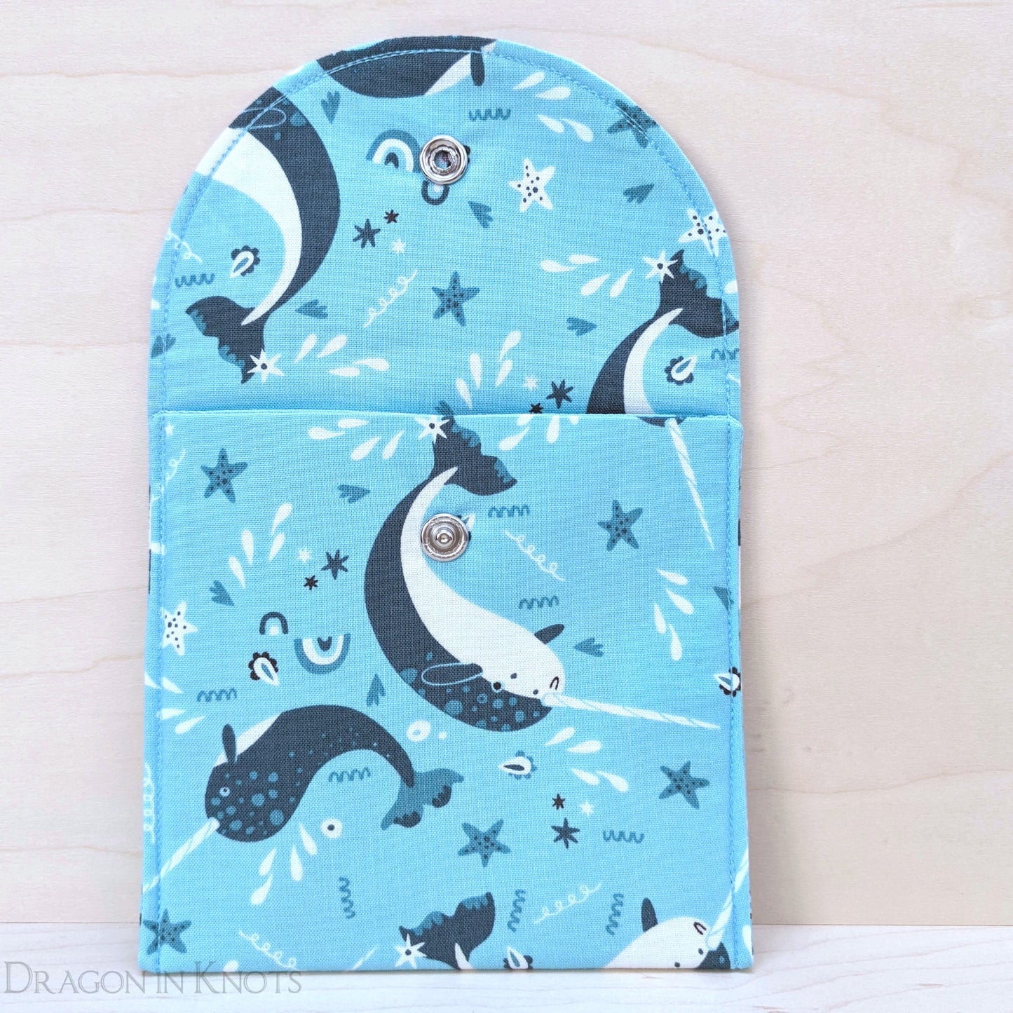 Narwhal 5" Accessory Pouch - Dragon in Knots handmade