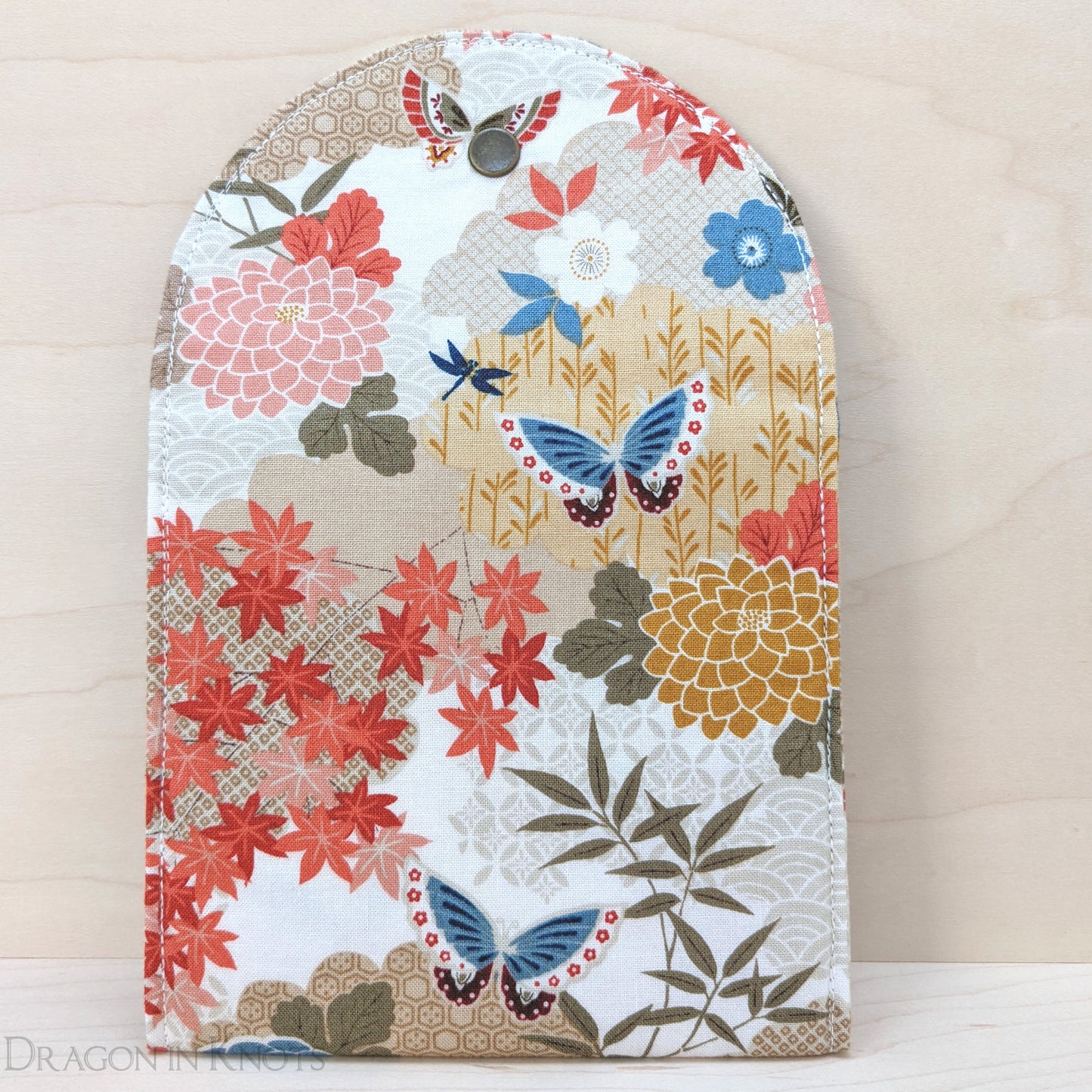 Butterfly Garden Accessory Pouch - Dragon in Knots handmade