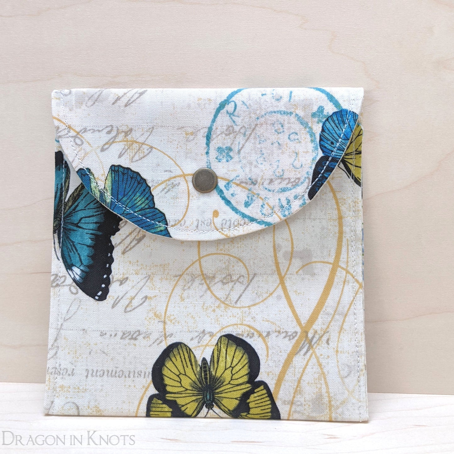 Butterfly 5" Accessory Pouch - Dragon in Knots handmade
