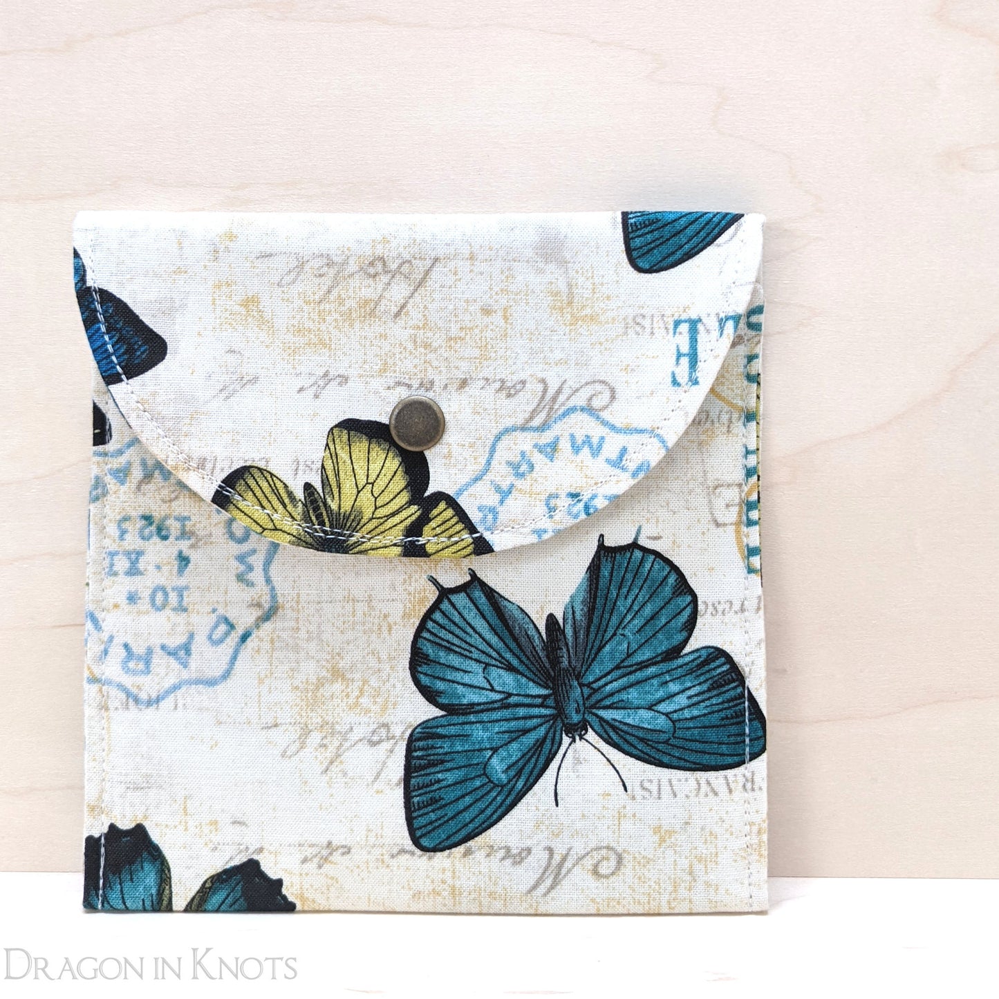 Butterfly 5" Accessory Pouch - Dragon in Knots handmade
