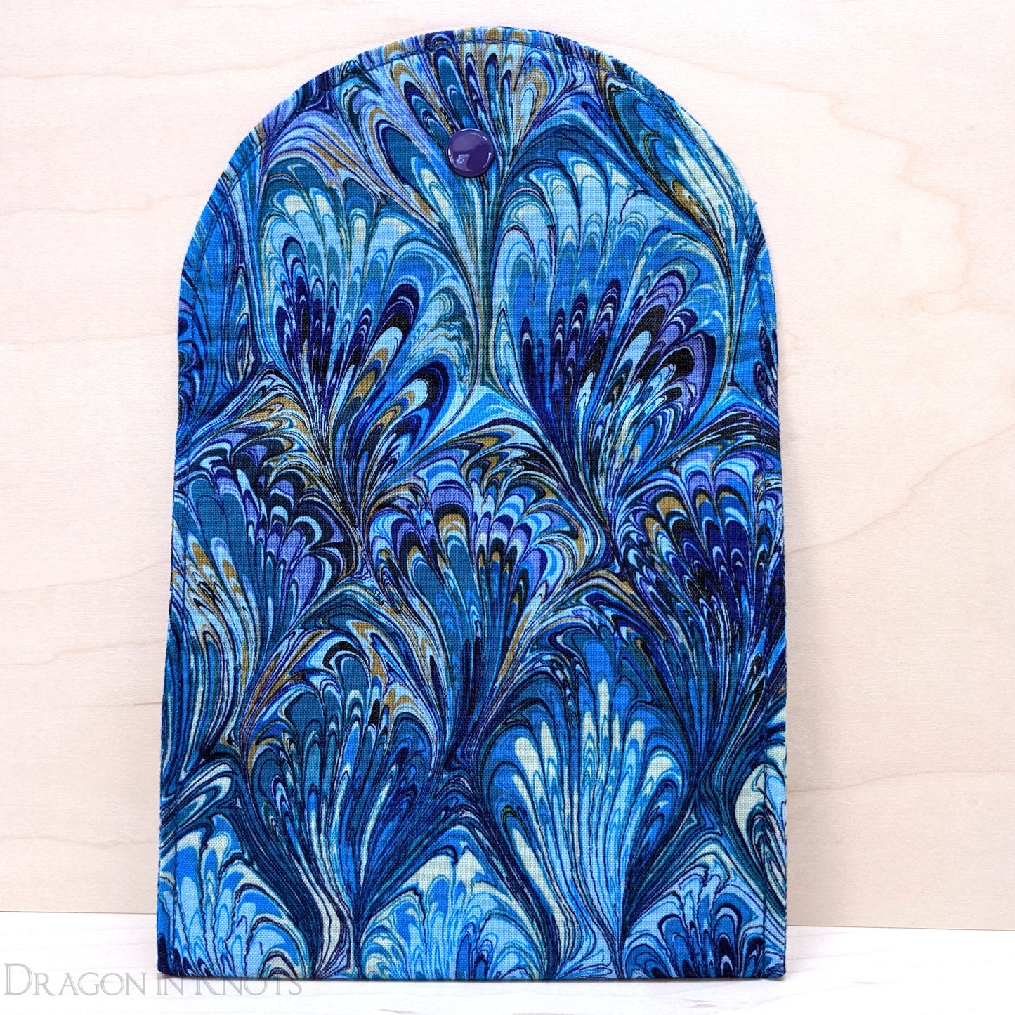 Marbled Blue and Purple Accessory Pouch - Dragon in Knots handmade