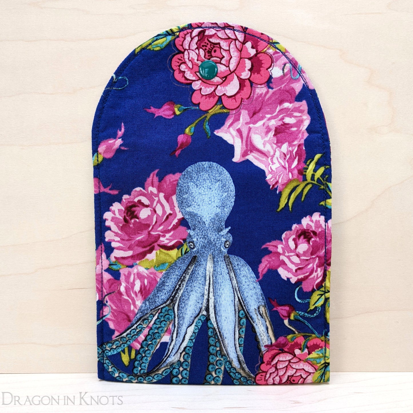 Octopus and Roses - 5" Accessory Pouch - Dragon in Knots handmade