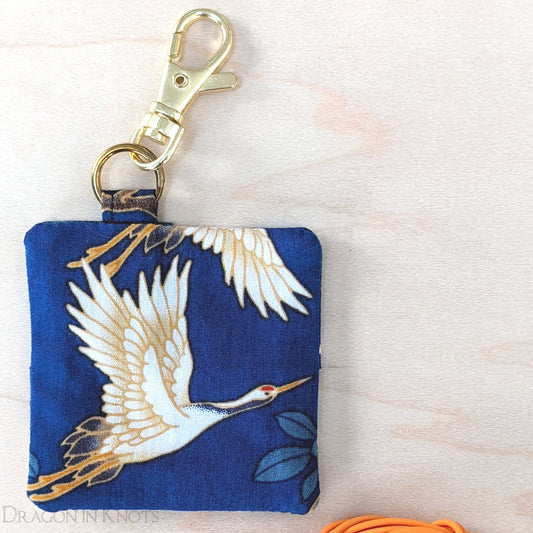 Flying Crane Keychain Pouch - Dragon in Knots