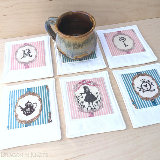 Alice's Adventures - Set of 6 Coasters - Dragon in Knots