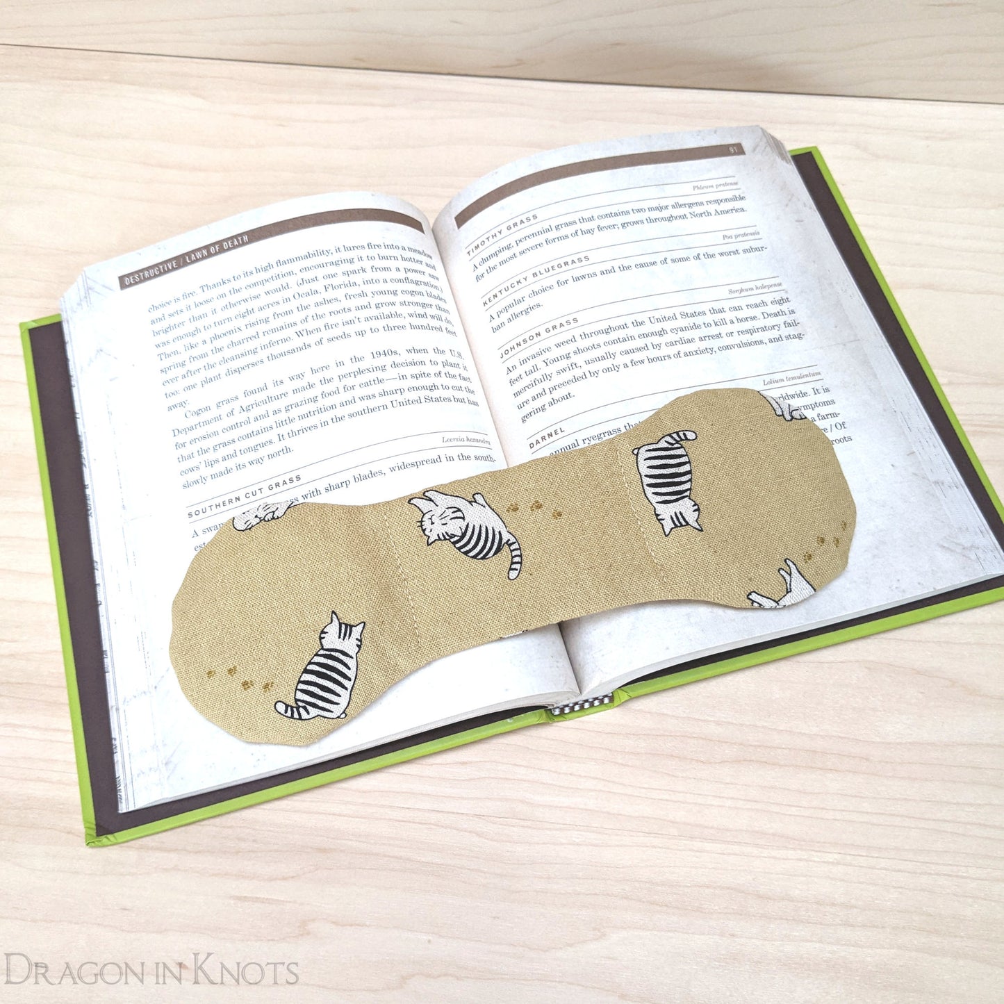 Striped Cats Book Weight - Yellow - Dragon in Knots