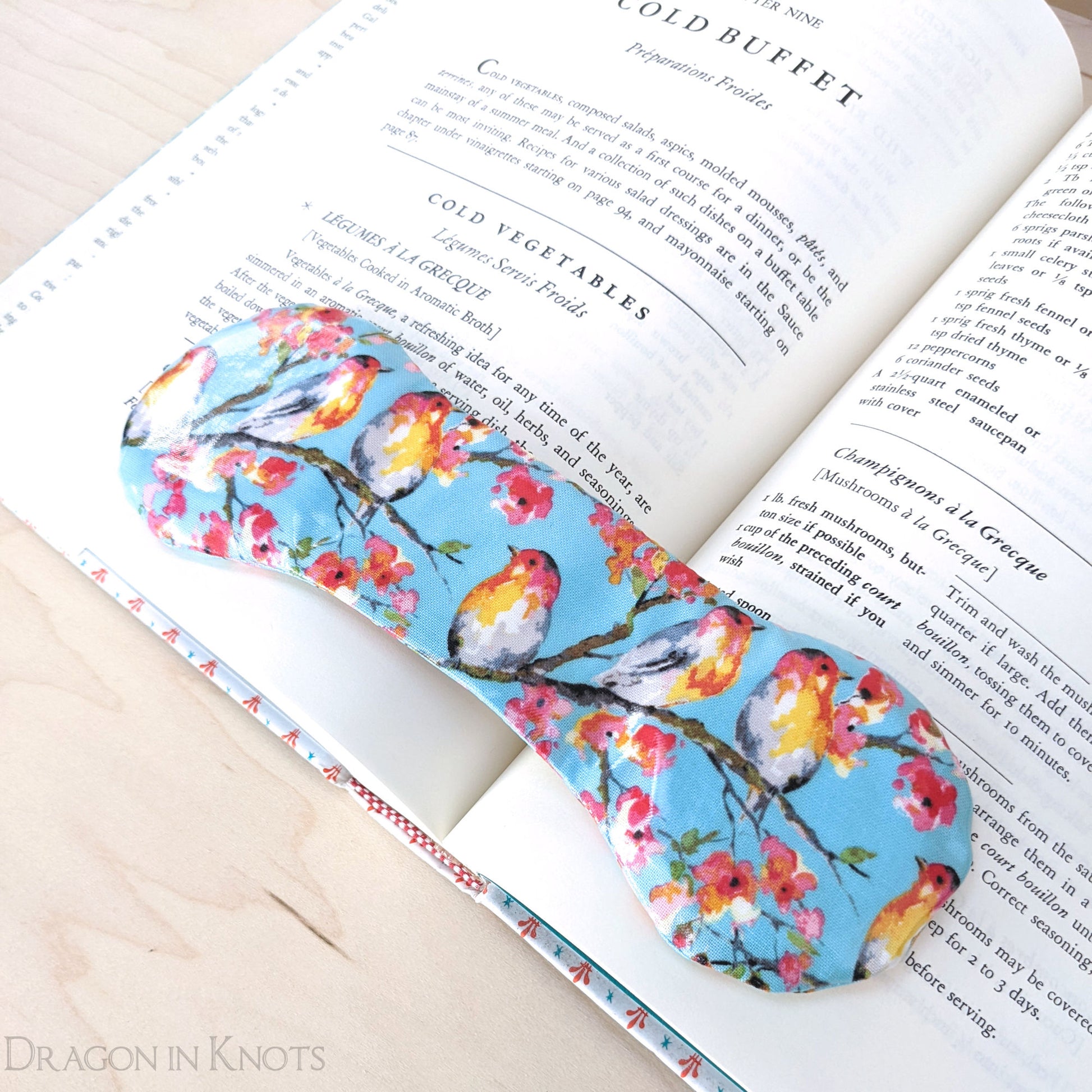 Birds and Flowers Cookbook Weight Page Holder - Dragon in Knots