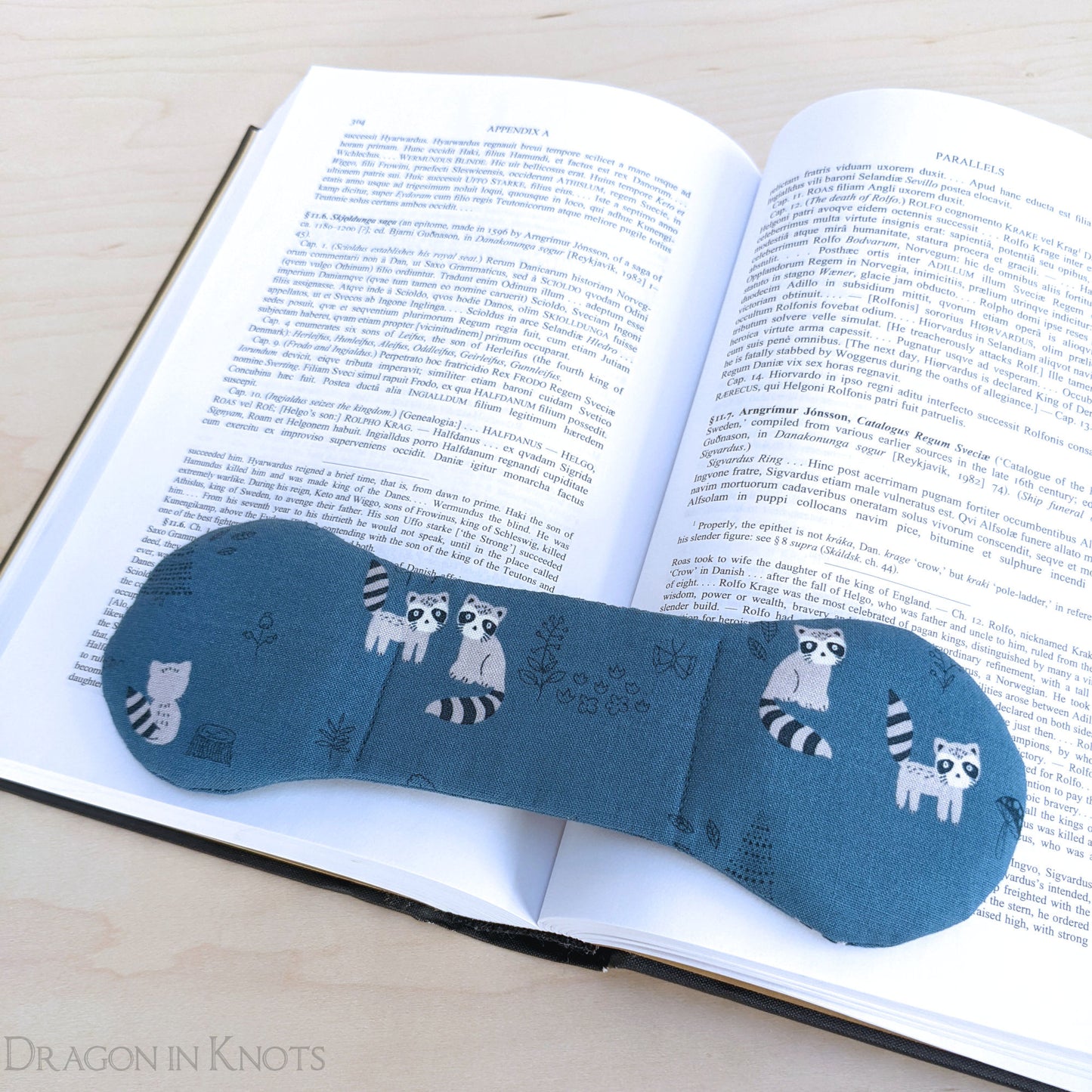 Raccoon Book Weight - Dragon in Knots