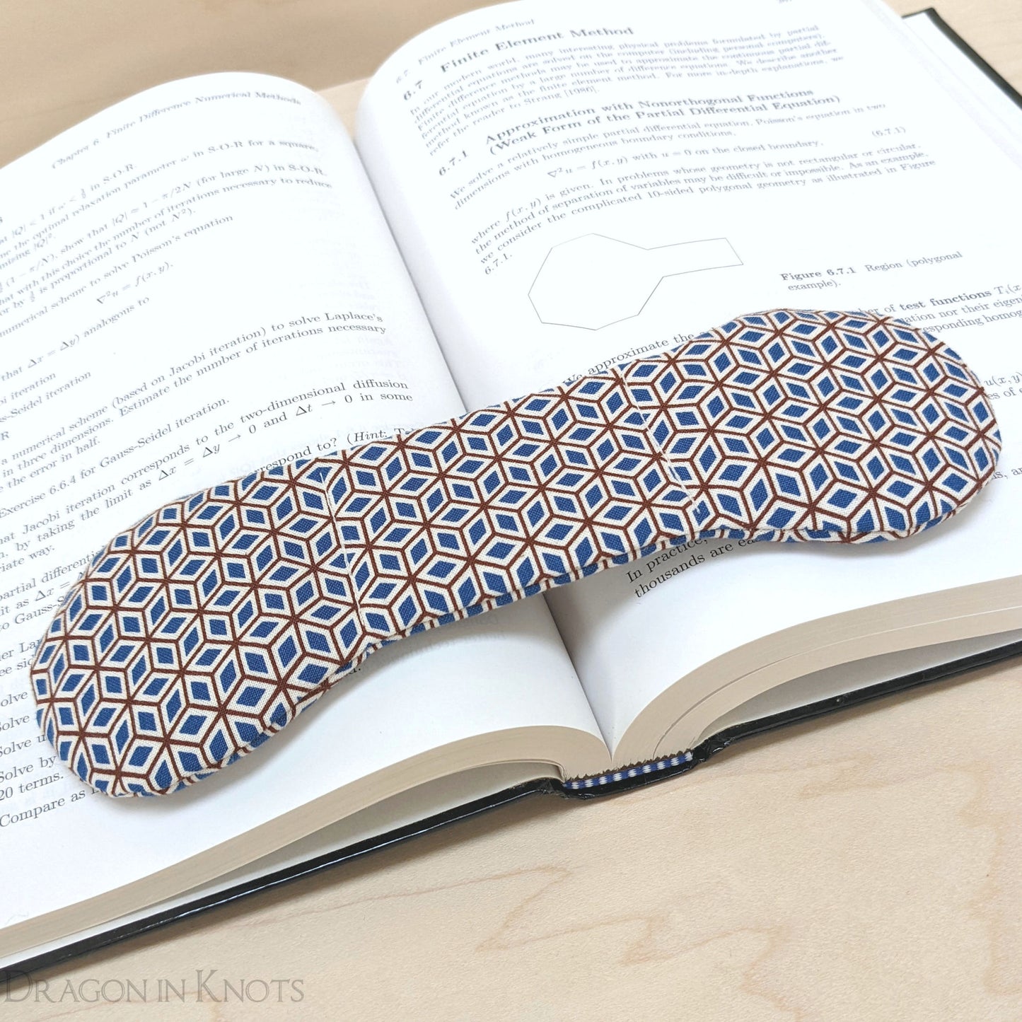 Cubic Book Weight Page Holder - Dragon in Knots handmade