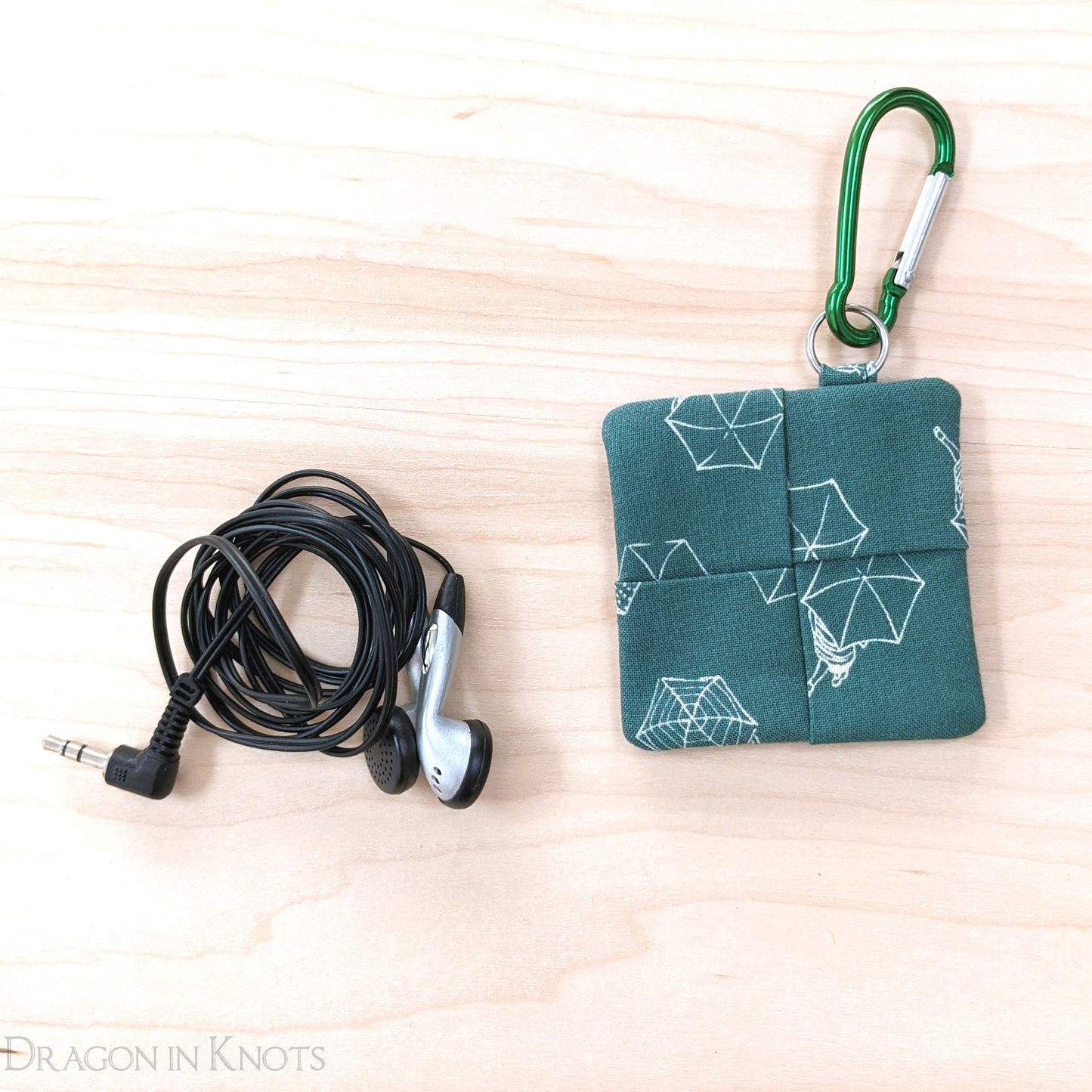 Rainy Day Pouch for Earbuds, Guitar Picks, or Earplugs - Dragon in Knots