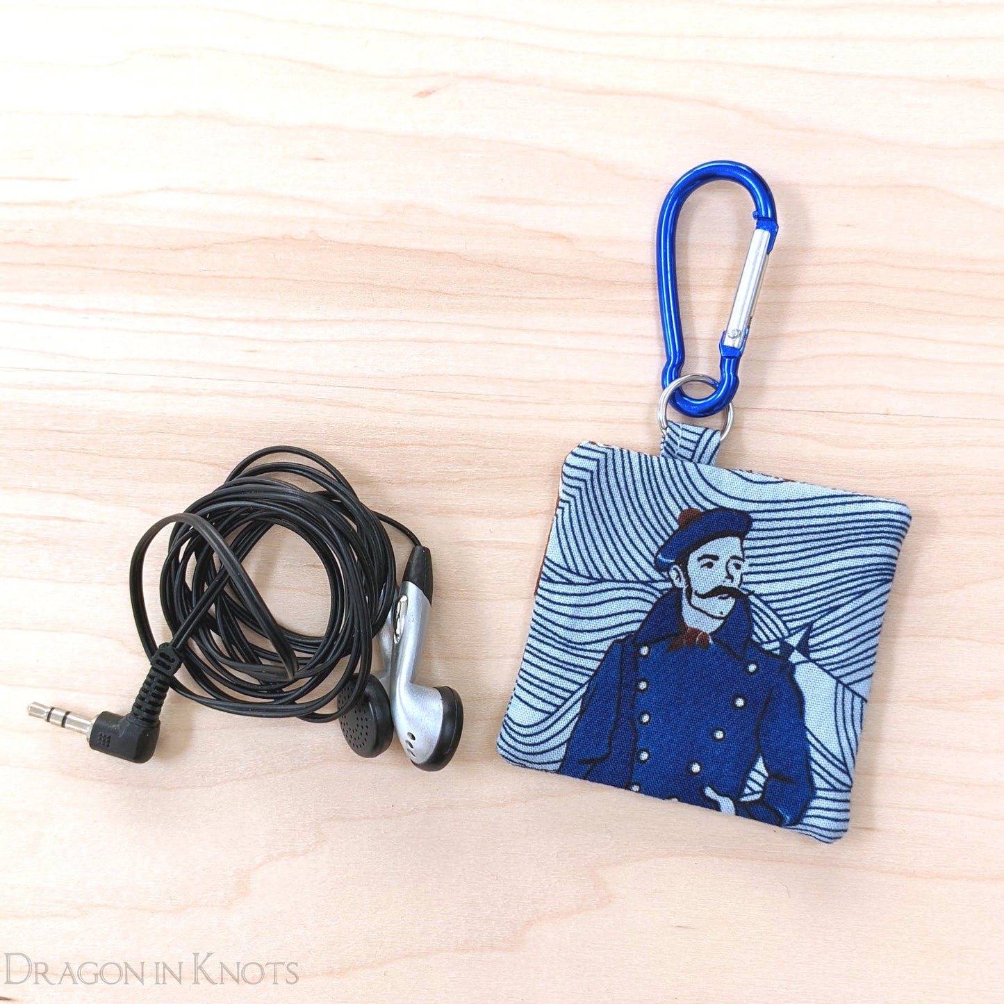 Sailor with Mustache Earbud Pouch - Dragon in Knots