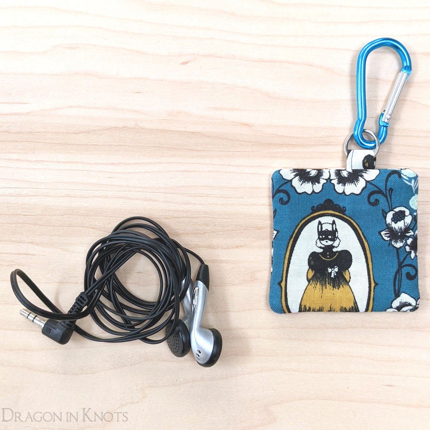 Masked Girl Earbud Pouch - Dragon in Knots