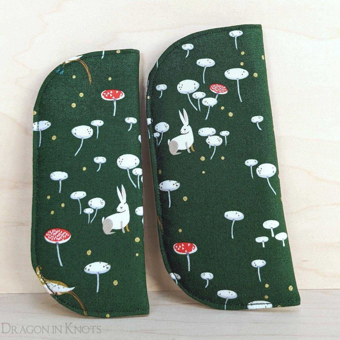 Mushroom and Rabbit Soft Eyeglass Case - S M - Dragon in Knots