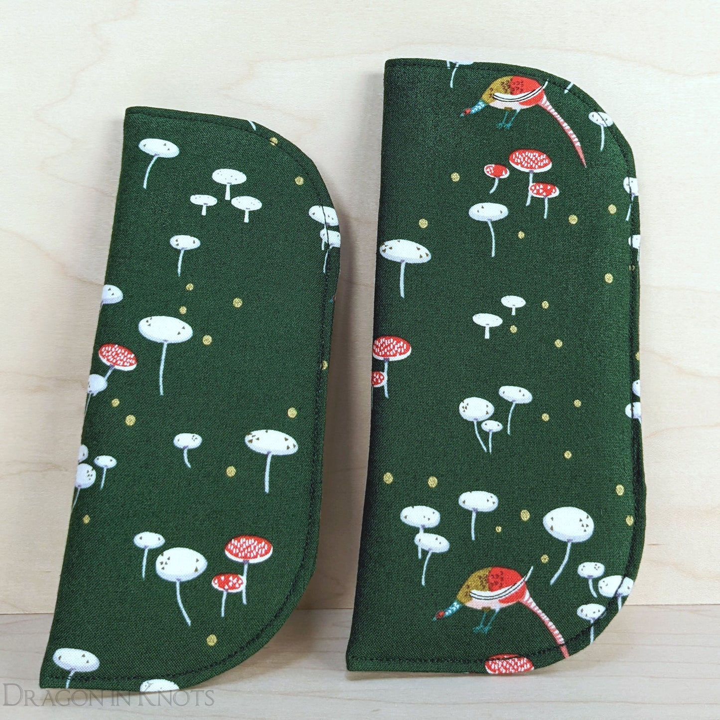 Mushroom and Rabbit Soft Eyeglass Case - S M - Dragon in Knots