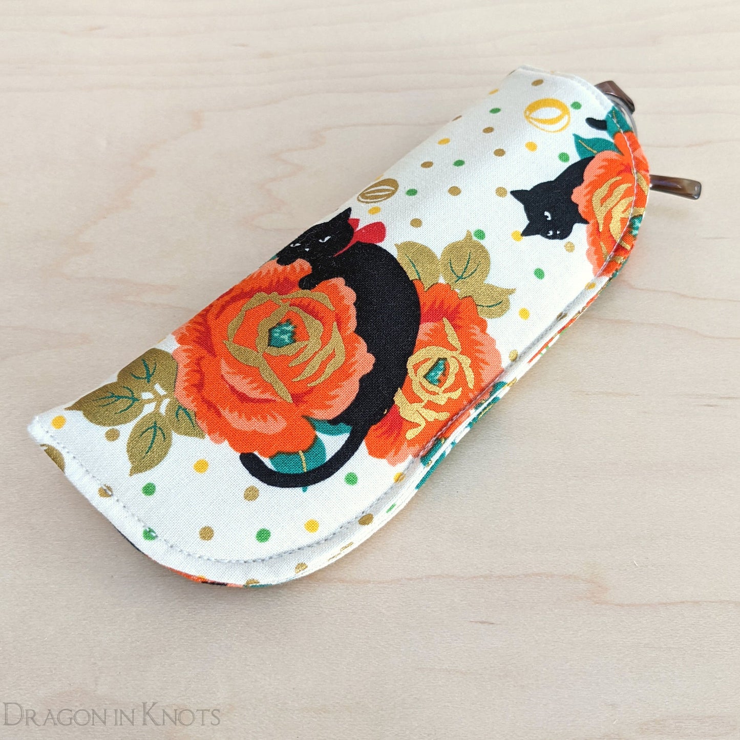 Cats and Roses Soft Eyeglass Sleeve - S - Dragon in Knots