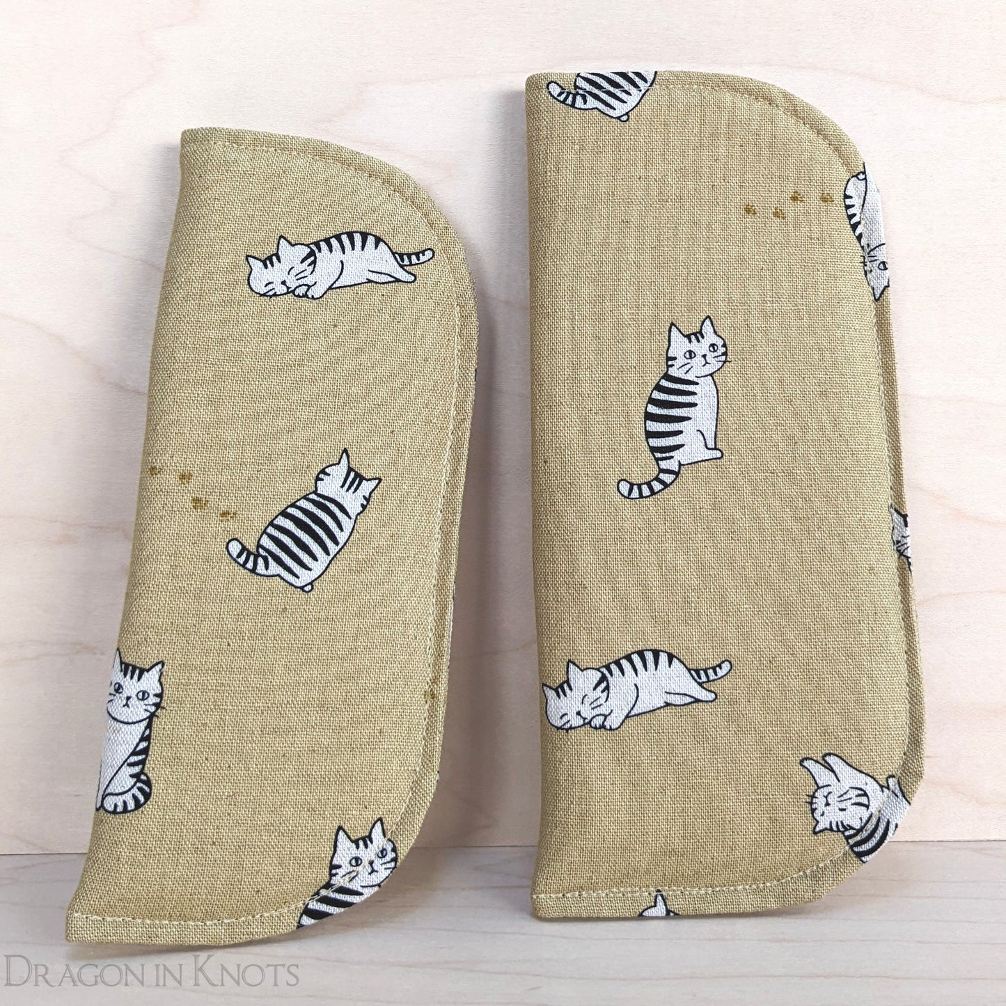 Striped Cat Eyeglass Sleeve - S M - Dragon in Knots