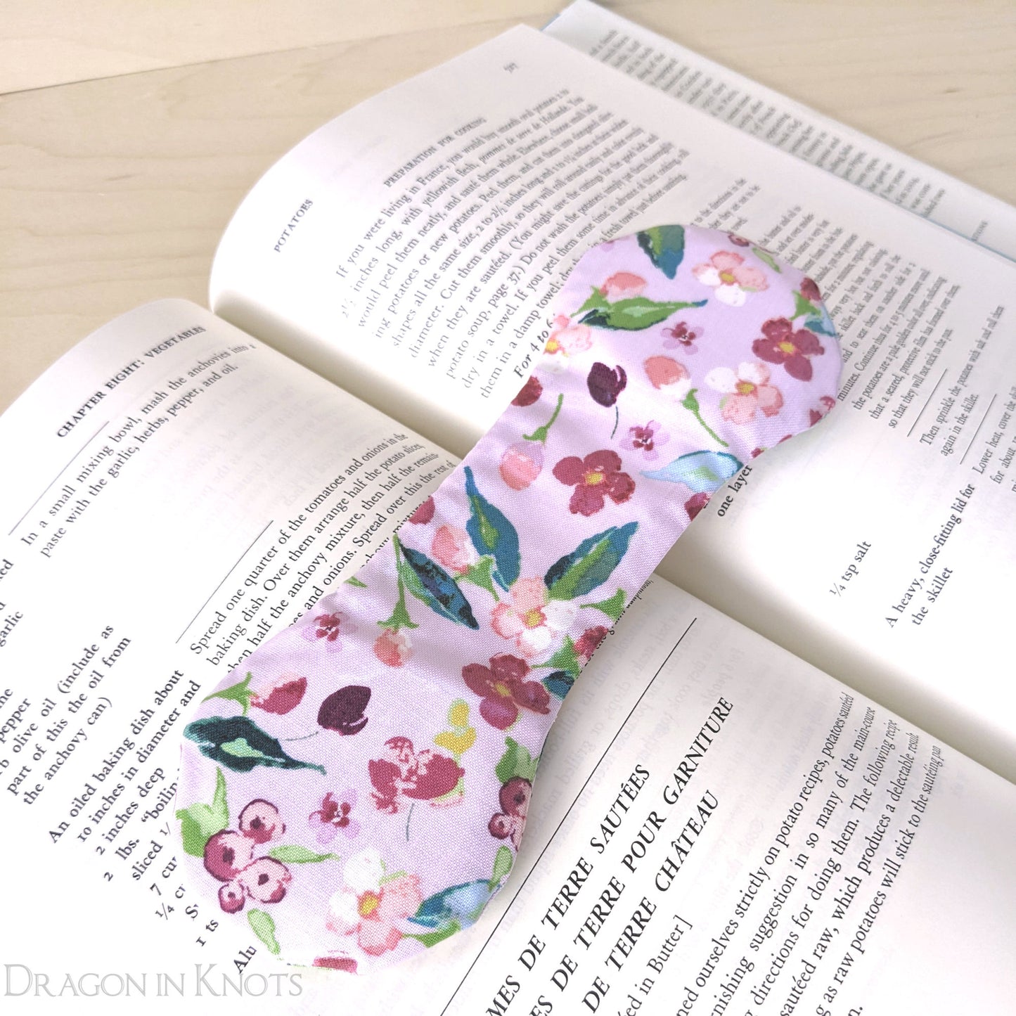 Floral Cookbook Weight Page Holder - Dragon in Knots