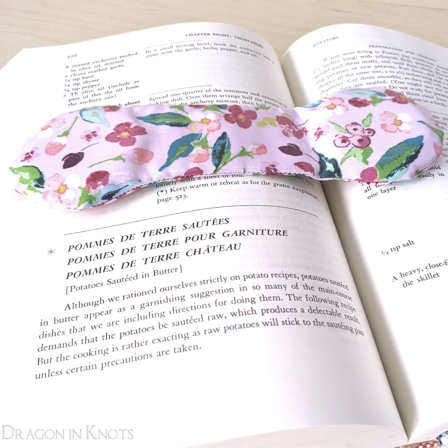 Floral Cookbook Weight Page Holder - Dragon in Knots