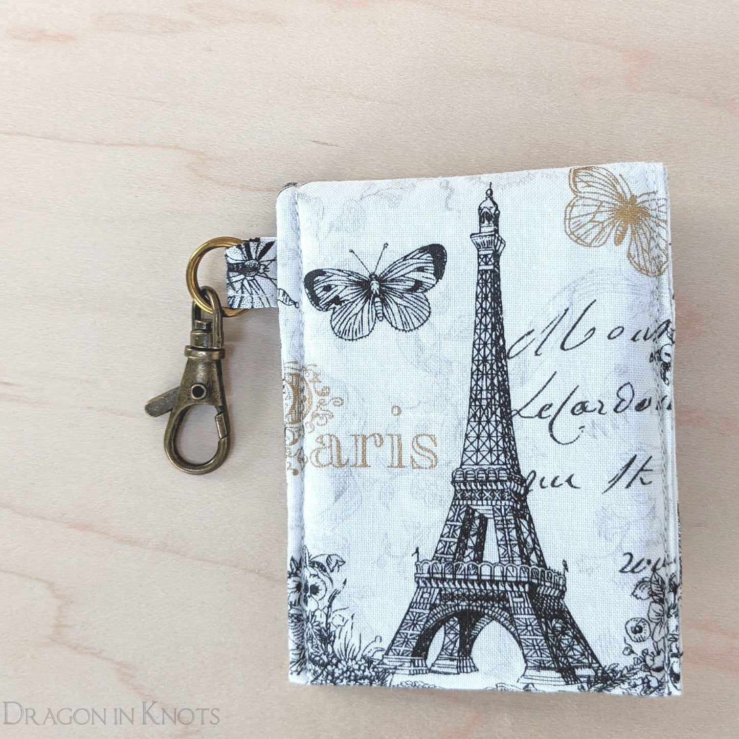 Eiffel Tower Mini Essentials Pouch for Lip Balm and ID Card - Dragon in Knots