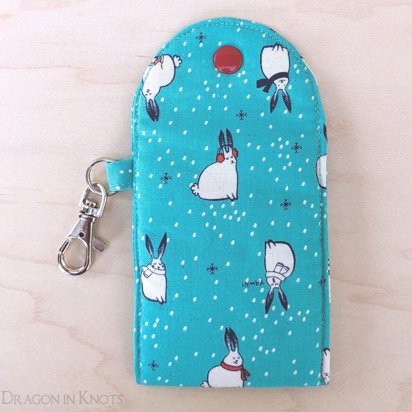 Snow Bunny Mini Essentials Pouch for Lip Balm and ID Card - Dragon in Knots