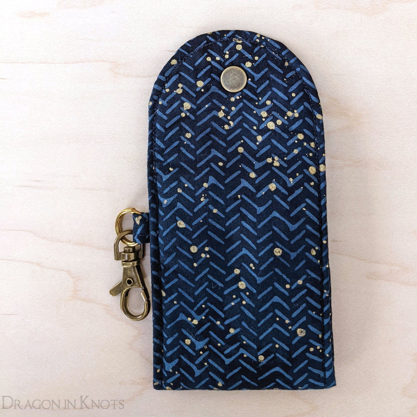 Navy and Gold Mini Essentials Pouch - Dragon in Knots