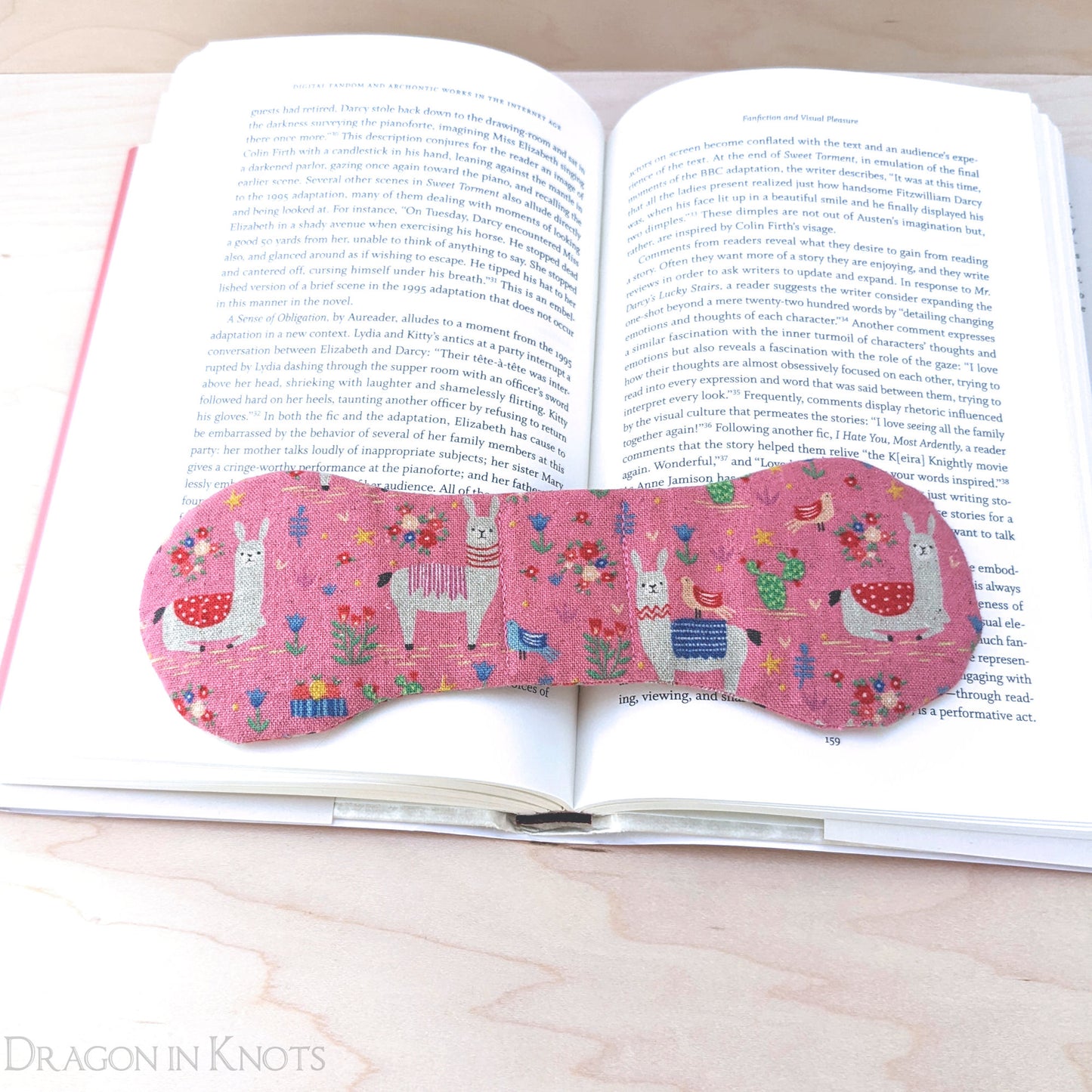 Pink Llama Book Weight - Dragon in Knots