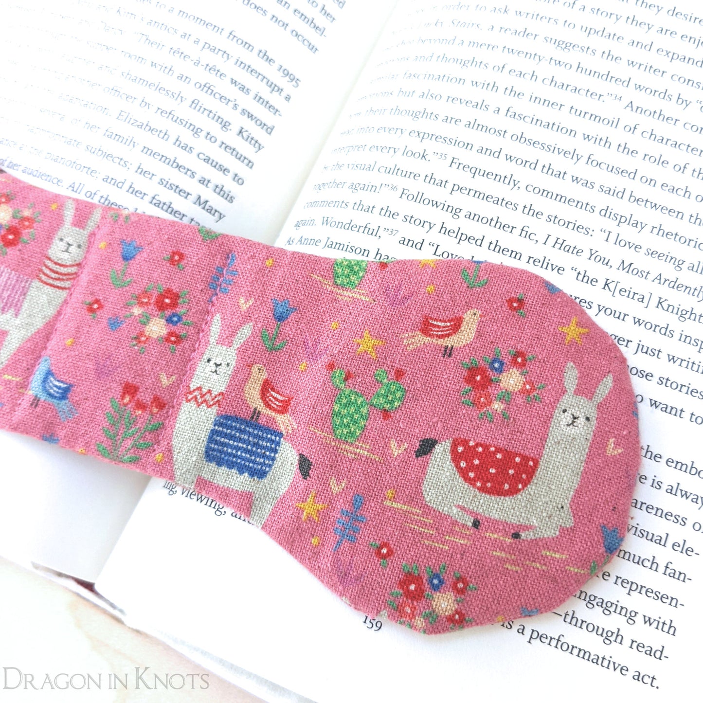 Pink Llama Book Weight - Dragon in Knots