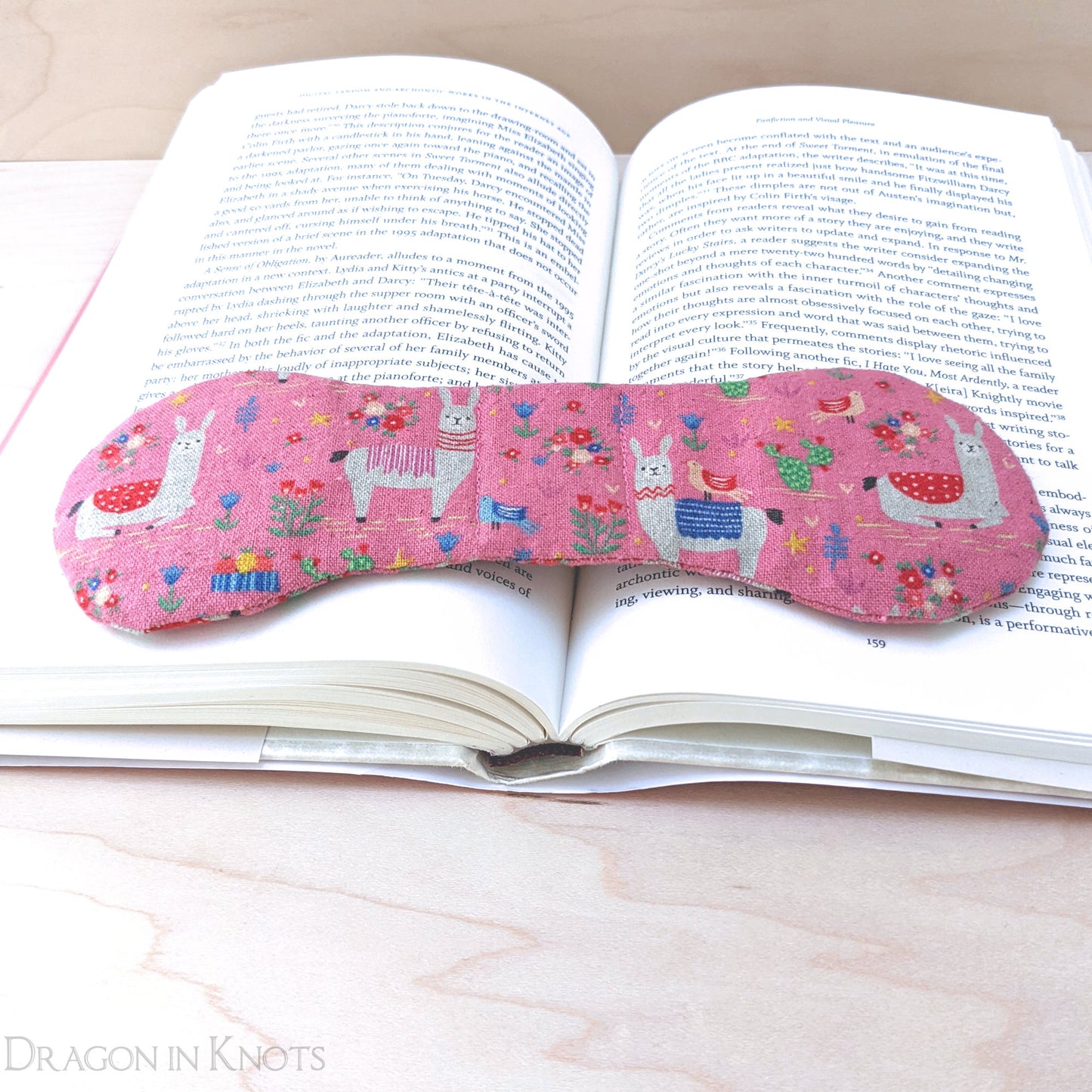 Pink Llama Book Weight - Dragon in Knots