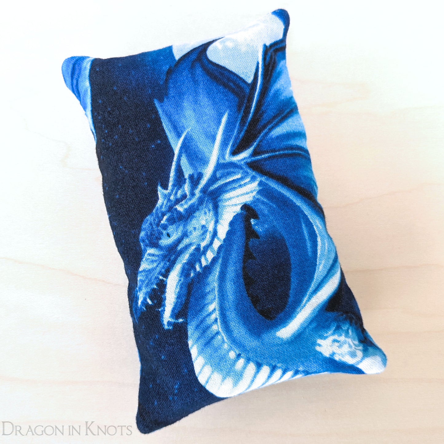 Blue Dragon Pocket Tissue Holder - Dragon in Knots handmade