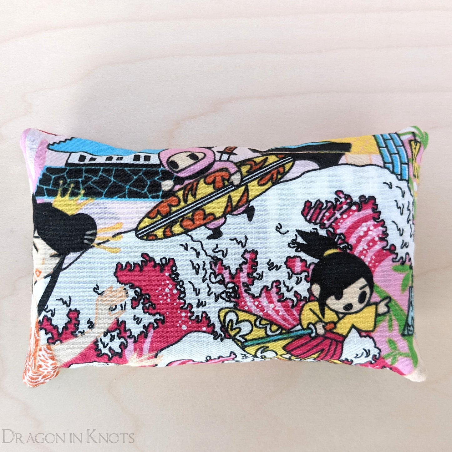 Surfing Travel-Sized Tissue Holder - Dragon in Knots handmade