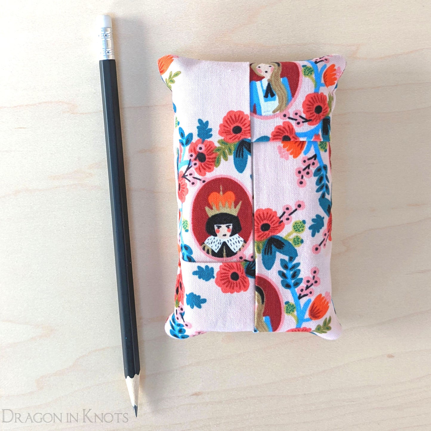 Pink Wonderland Pocket Tissue Cover - Dragon in Knots handmade