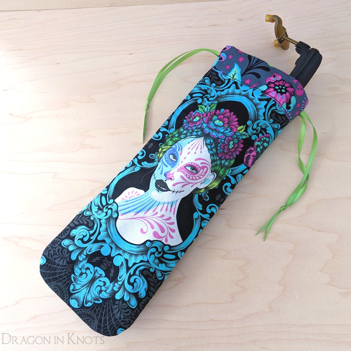 Day of the Dead Violin or Viola Shoulder Rest Bag - Dragon in Knots