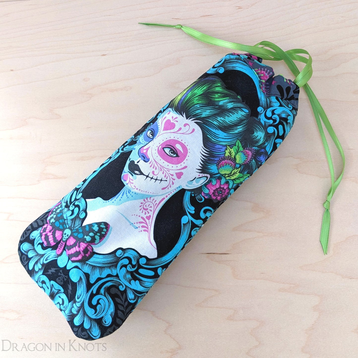 Day of the Dead Violin or Viola Shoulder Rest Bag - Dragon in Knots