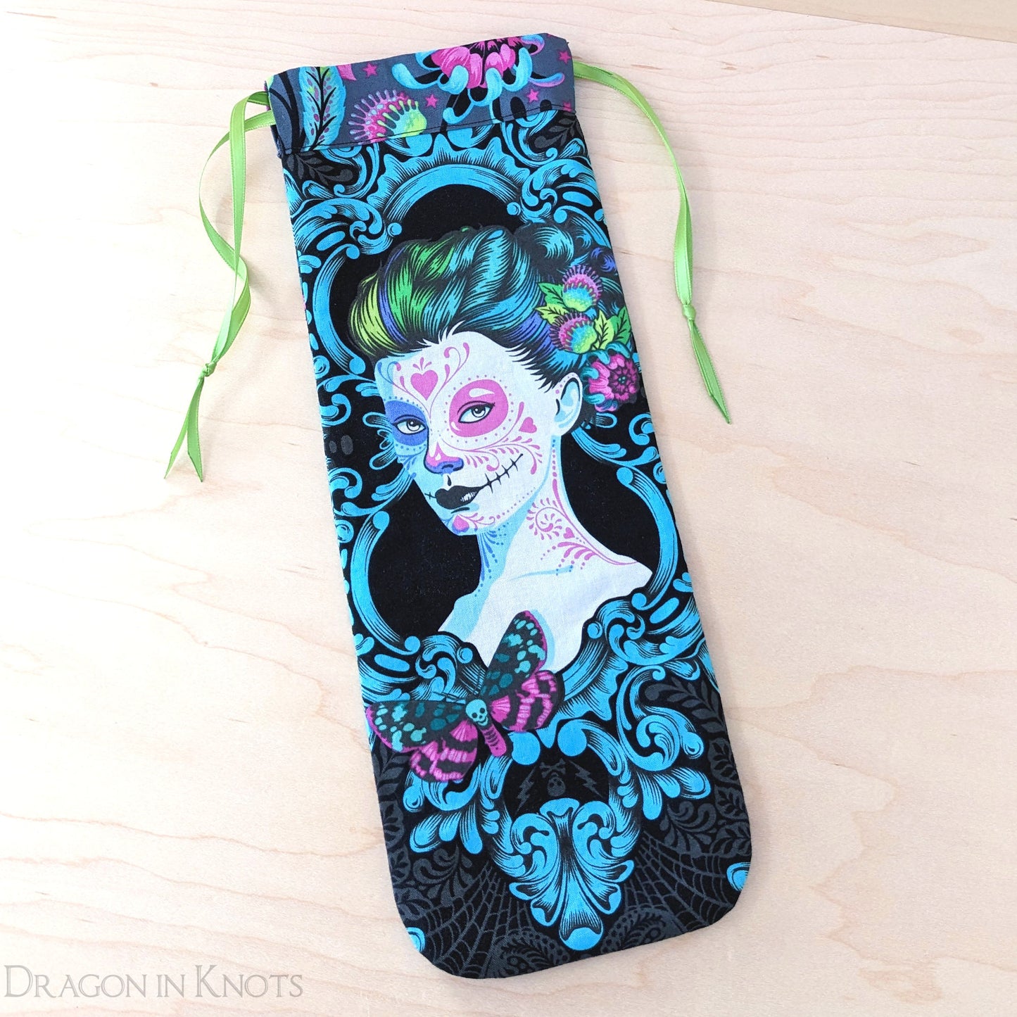 Day of the Dead Violin or Viola Shoulder Rest Bag - Dragon in Knots