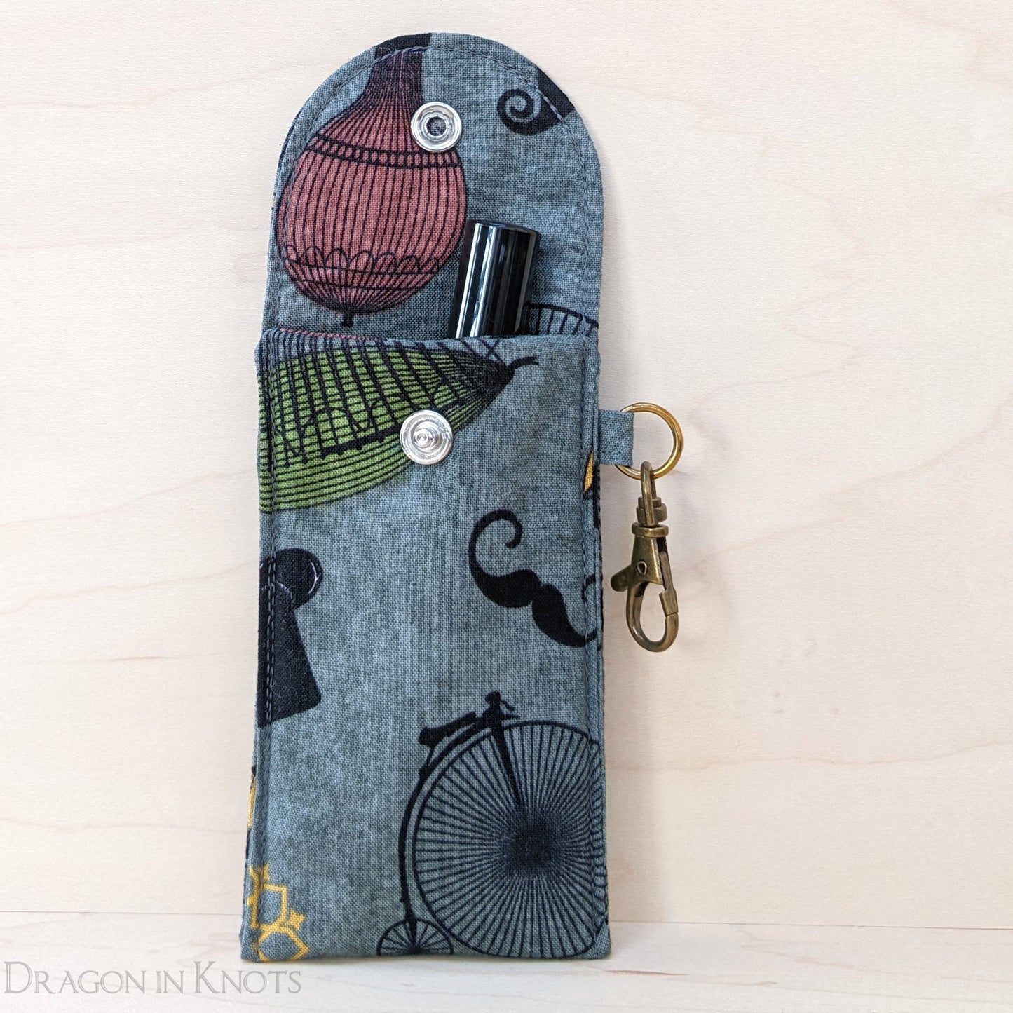 Take Flight - Tall Pouch for Lip Gloss or Pocket Knife - Dragon in Knots