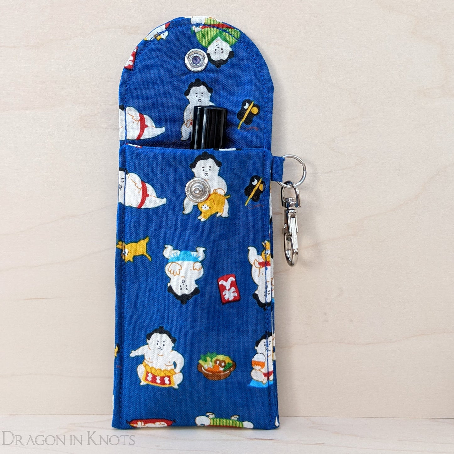 A Sumo Wrestler and his Cats - Tall Lip Gloss Holder - Dragon in Knots