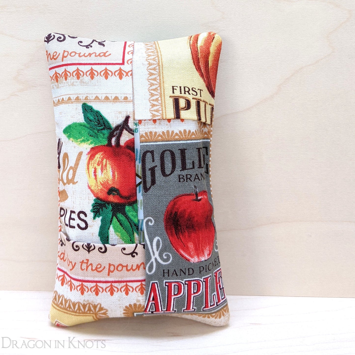 Golden Apples Travel Tissue Holder - Dragon in Knots handmade