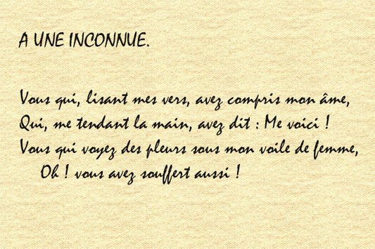 A UNE INCONNUE - poem by Malvina Blanchecotte