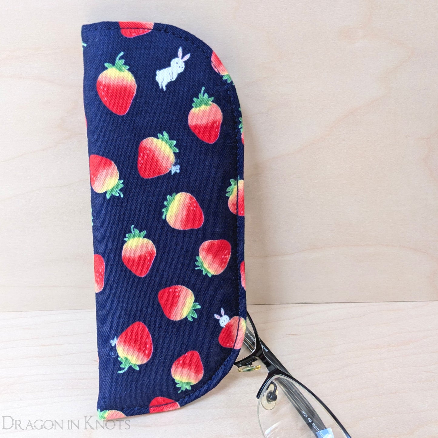 Strawberry Bunny Eyeglass Case - S - Dragon in Knots