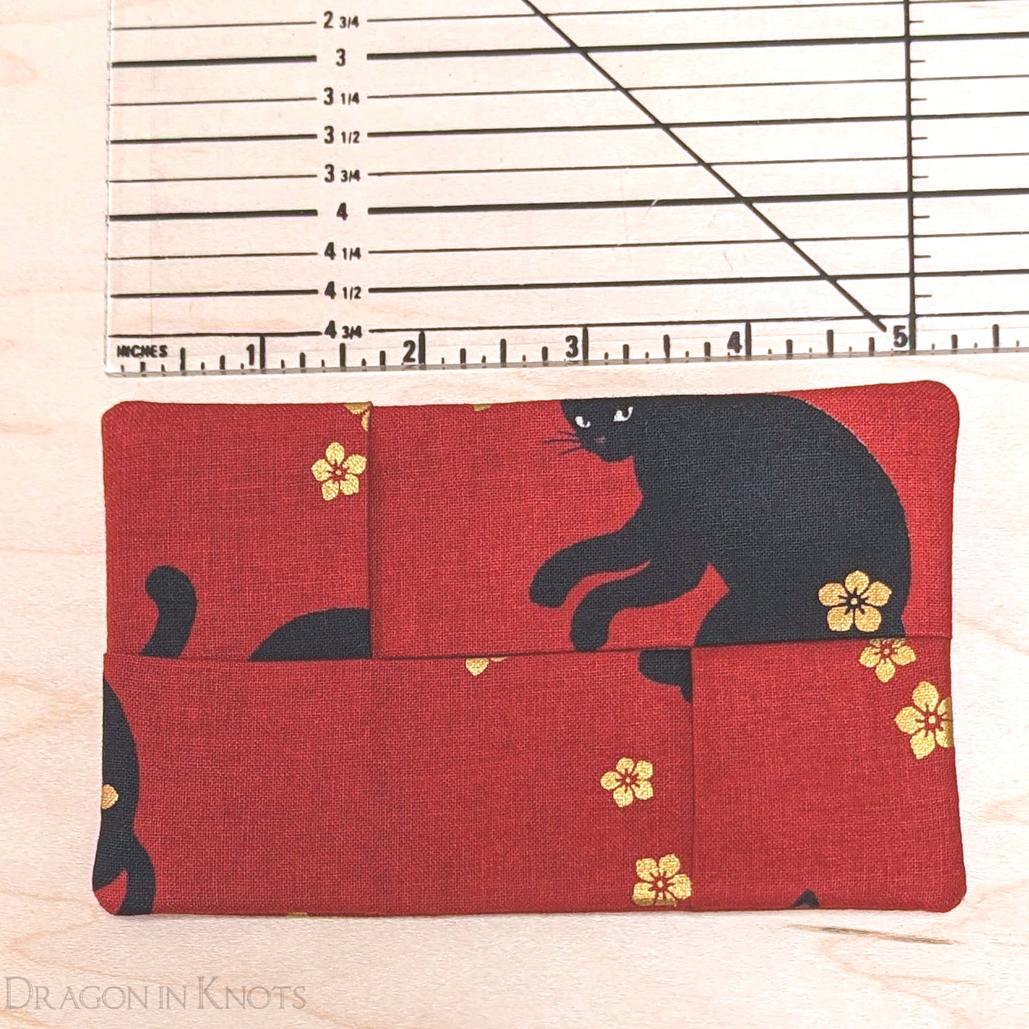 Black Cat To-Go Tissue Holder - Red - Dragon in Knots